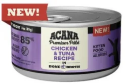 Acana Chicken + Tuna Recipe in Bone Broth for Kittens Canned Cat Food - 3 Oz - Case of 24