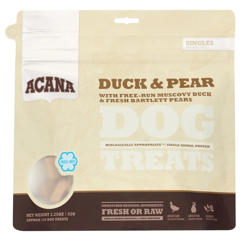 Acana 'Kentucky Dogstar Chicken' Duck & Pear Singles Dog Treats - 3.25 oz Bag