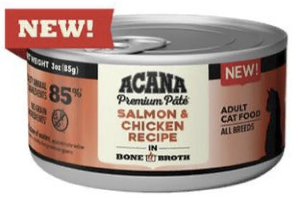 Acana Salmon + Chicken in Bone Broth Canned Cat Food - 3 Oz - Case of 24