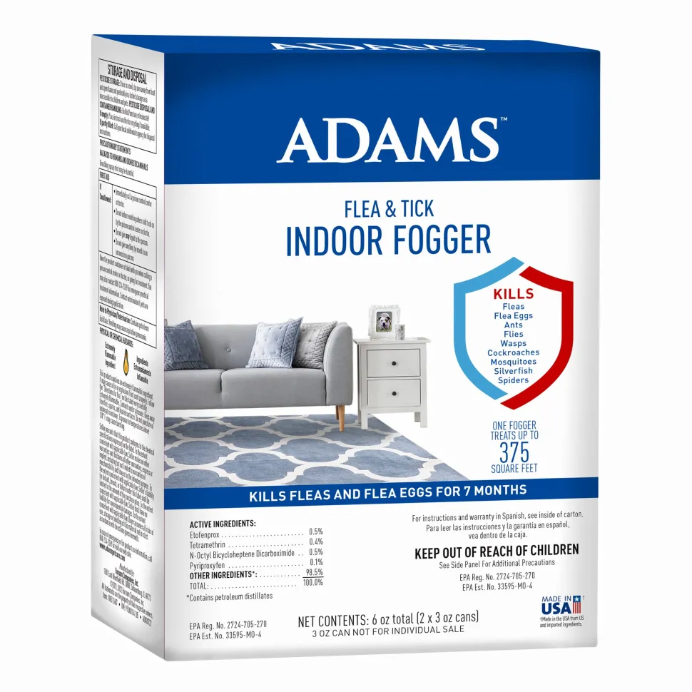 Adams Flea & Tick Indoor Fogger - 3 Oz Cans - 2 Pack