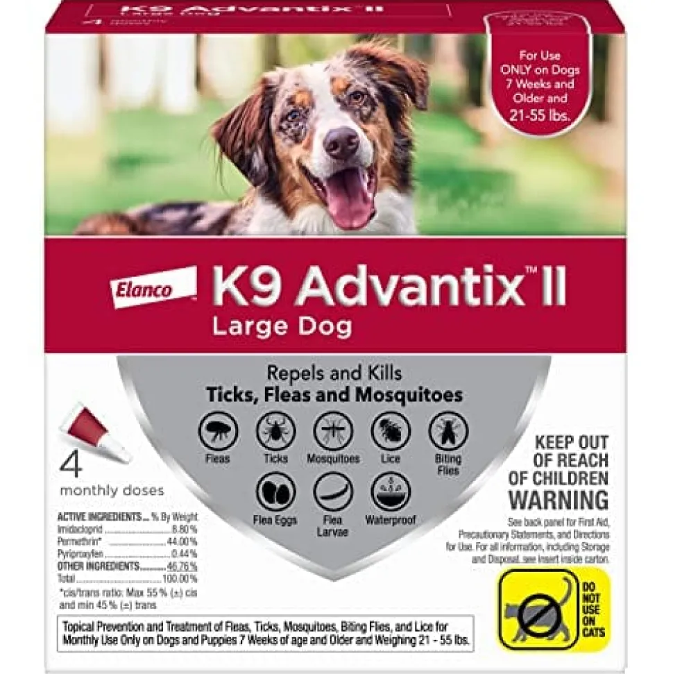 Advantix II K9 Flea and Tick for Dogs - 21 - 55 Lbs - 4 Pack