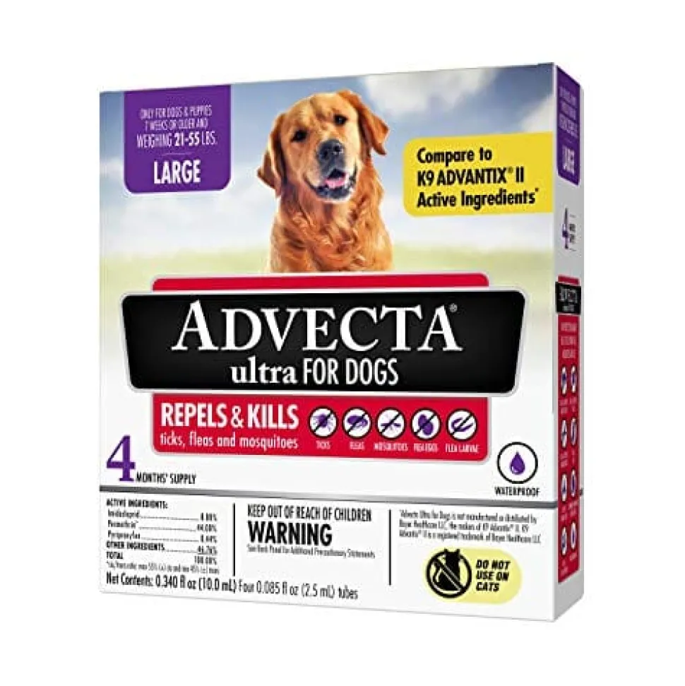 Advecta Ultra Flea and Tick for Dogs - 21 - 55 Lbs - 4 Pack