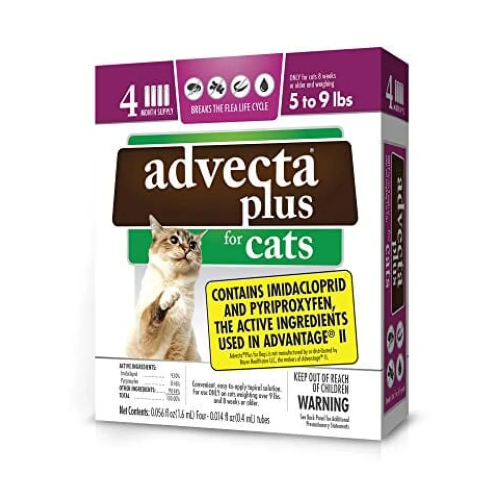 Advecta Ultra Plus Topical Flea and Tick for Cats - 5 - 9 Lbs - 4 Pack