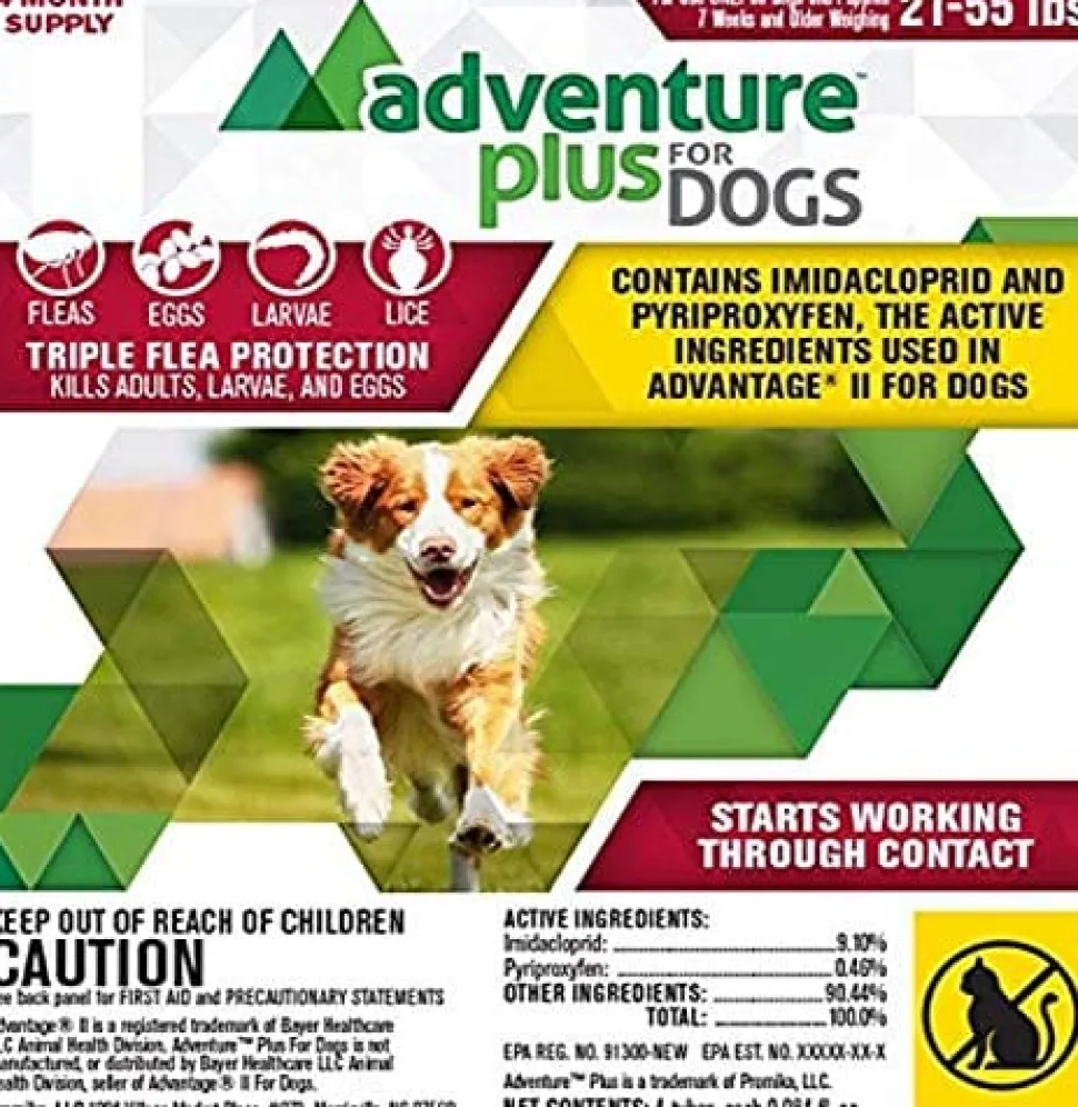 Adventure Plus Flea and Tick for Dogs - 21 - 55 Lbs - 4 Pack