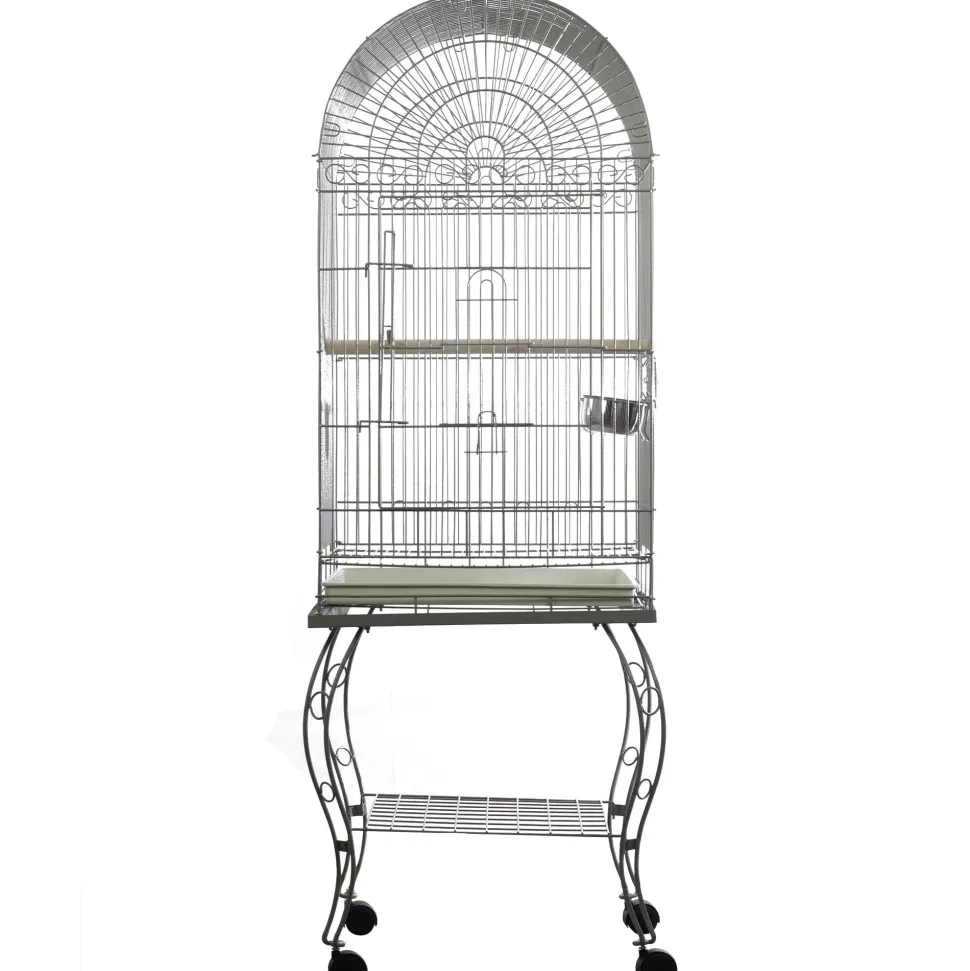 A&E Cage Company Economy Dome Top Bird Cage - Platinum - 20 X 20 X 58 In