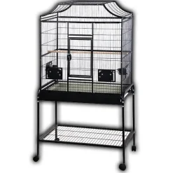 A&E Cage Company Elegant Style Flight Bird Cage with Stand - Black - 32 X 21 X 61 In