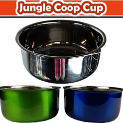 A&E Cage Company Stainless Steel Coop Cup With Ring & Bolt Bird Dish - 30 Oz