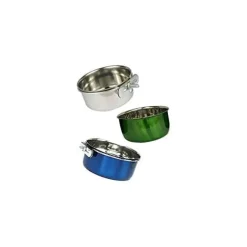 A&E Cage Company Stainless Steel Coop Cup With Ring & Bolt Bird Dish - 20 Oz