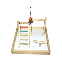 A&E Cage Company Wood Table Top Play Station Bird Cage - 17 X X 17 X 12 In