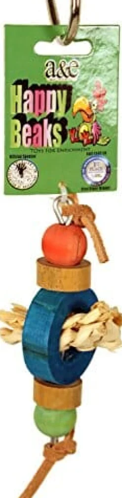 A&E Cage Happy Beaks Bagels Foot Bird Toy - 4.5 X 2.75 X 2 In