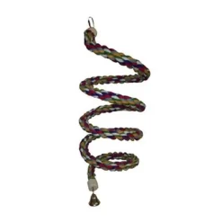 A&E Cage Happy Beaks Cotton Rope Boing with Bell Bird Toy - 1.25 X 97 In