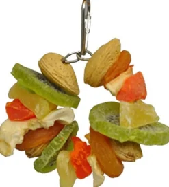 A&E Cage Happy Beaks Deluxe Tropical Delight Fruit & Nut Ring Bird Toy - 4 X 4 X 4 In