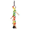 A&E Cage Happy Beaks Plst Chain with Leather & Ball Bird Toy - 2 X 10 In