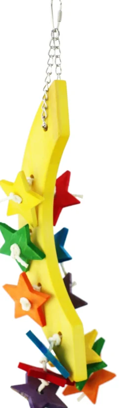A&E Cage Happy Beaks Wood Moon & Stars Bird Toy - 15.75 X 3.5 X 3.5 I