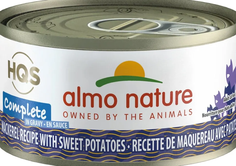 Almo Nature HQS Complete Mackerel w/Sweet Potatoes in Gravy Canned Cat Food - 9.87 Oz - Case of 12