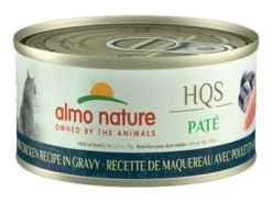 Almo Nature HQS Mackerel & Chicken Recipe in Gravy Grain-Free Pate Wet Canned Cat Food, 2.47-oz can, case of 24