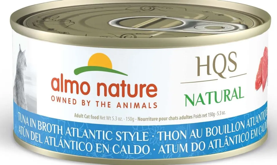 Almo Nature HQS Natural Atlantic Style Tuna in Broth Canned Cat Food - 5.29 Oz - Case of 24