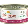 Almo Nature Made in Italy HQS Natural Ham with Turkey in Broth Canned Cat Food - 2.47 oz Cans - Case of 24