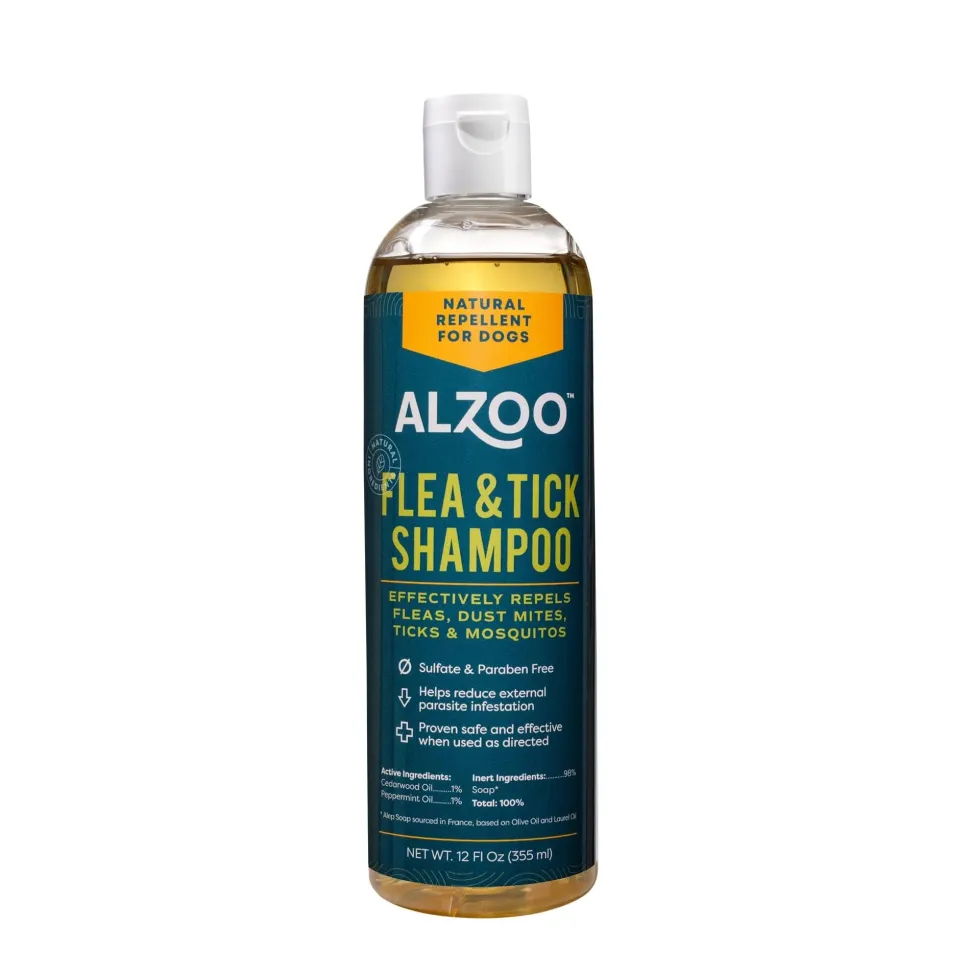 Alzoo Natural Flea and Tick Dog Shampoo - 12 Oz