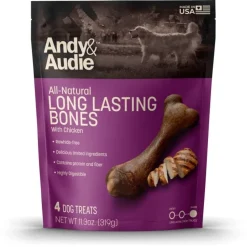 Andy & Audie All-Natural Long Lasting Bones With Chicken Femur Treats - 4 Count 11.3 oz