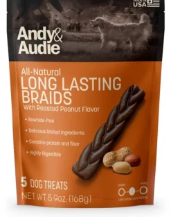 Andy & Audie All-Natural Long Lasting Braids With Chicken Treats - 5 Count 5.9 oz