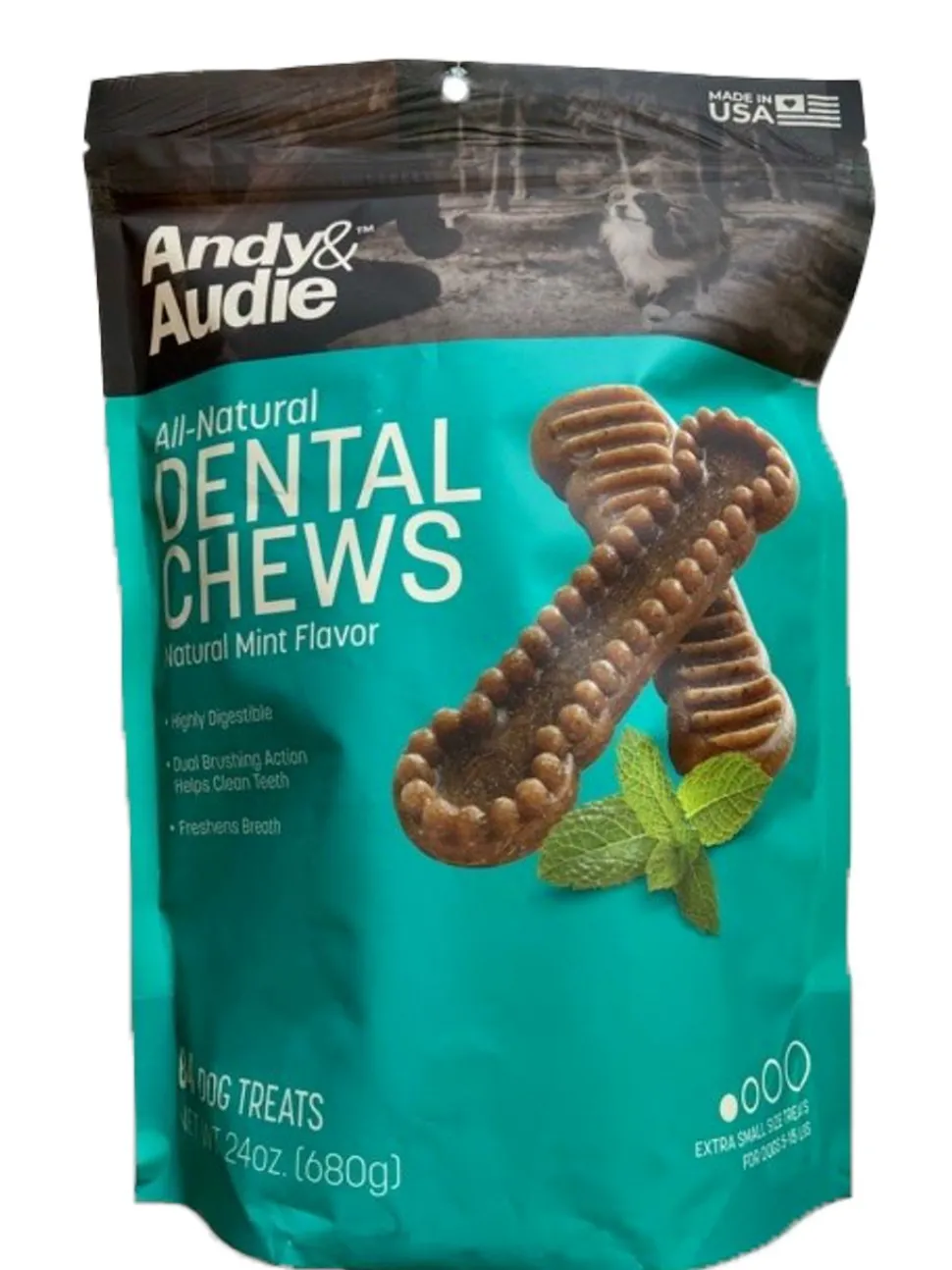 Andy & Audie Extra Small Dental Chews Dental Dog Chews - 24 Oz