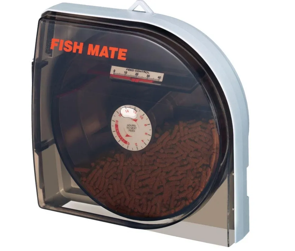 Ani Mate Automatic Pond Fish Feeder Black