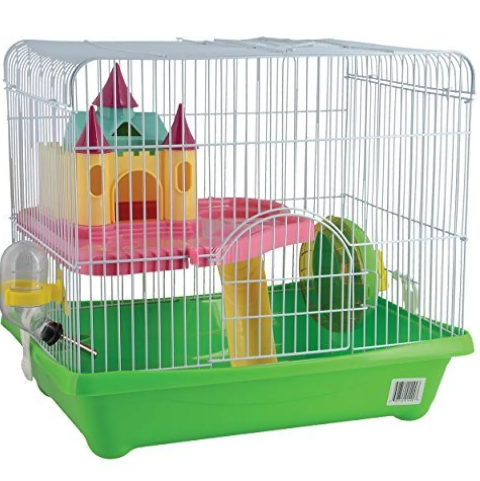 Animal Treasures Small Animal Castle Cage - Green
