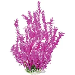 Aquatop Bacopa-Like Weighted Plastic Aquarium Plant Decoration - Pink/White - 16 In