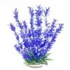 Aquatop Bacopa-Like Weighted Plastic Aquarium Plant - Blue/White - 9 In