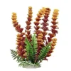 Aquatop Cabomba-like Weighted Plastic Aquarium Plant Decoration - Red/Yellow - 12 In