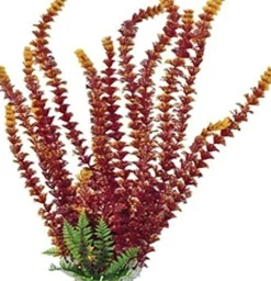 Aquatop Cabomba-Like Weighted Plastic Aquarium Plant Decoration - Red/Yellow - 16 In