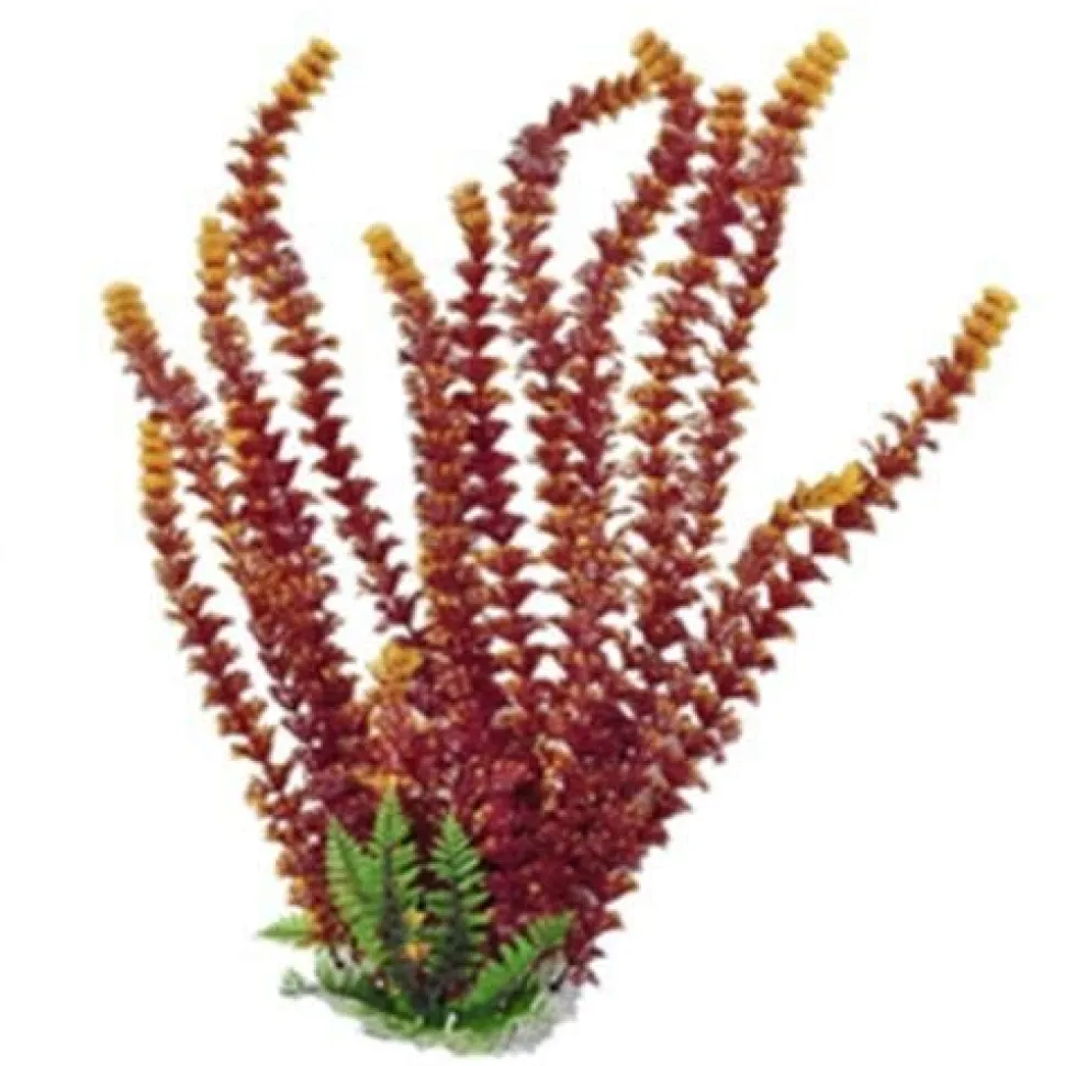 Aquatop Cabomba-Like Weighted Plastic Aquarium Plant - Red/Yellow - 20 In