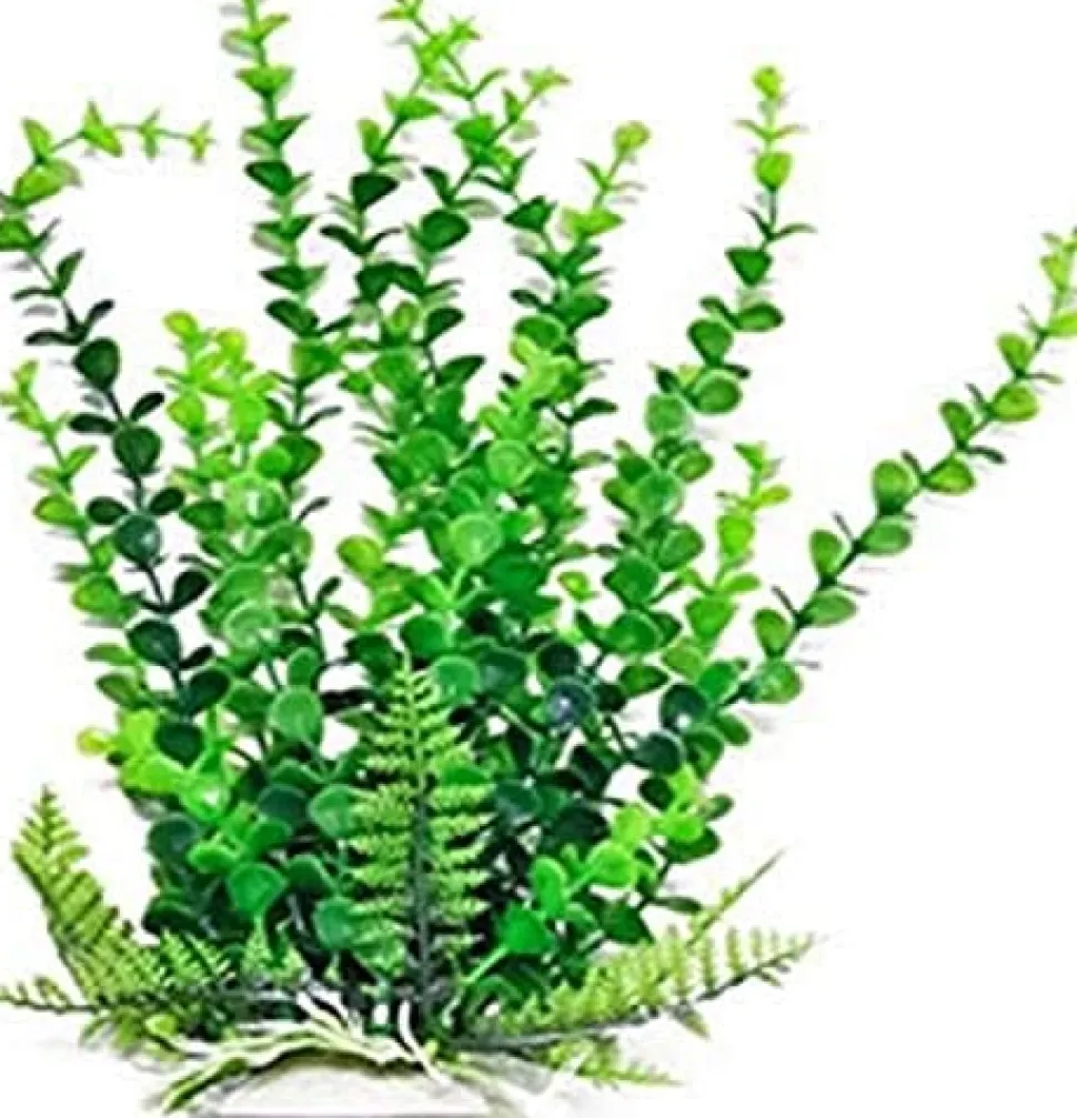 Aquatop Elodea-Like Weighted Plastic Aquarium Plant - Green - 6 In