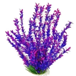 Aquatop Hygro-Like Weighted Plastic Aquarium Plant Decoration - Pink/Purple - 16 In