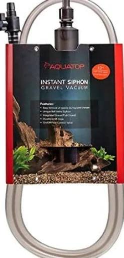Aquatop Instant Siphon Gravel Vacuum Cleaner Aquatics Cleaning Supplies - Gray - 12 In