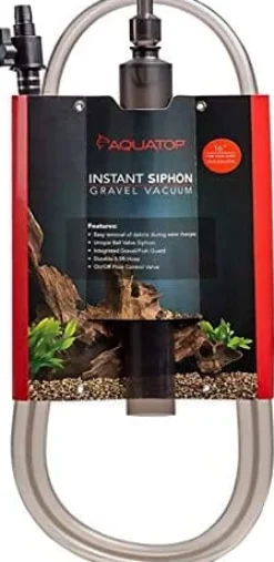 Aquatop Instant Siphon Gravel Vacuum Cleaner Aquatics Cleaning Supplies - Gray - 16 In
