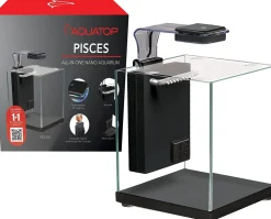 Aquatop Pisces Nano Cube Glass Aquarium - Black - 5 Gal