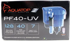 Aquatop Power Filter Hang-On with UV Sterilizer Aquatics External Aquarium Filter - Blue - 40 Gal