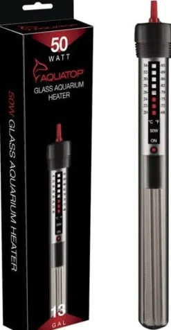 Aquatop Submersible Glass Heater Submersible Fish Tank Heater - 50 Watt