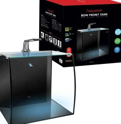 Aquatop Vertical Bowfront Aquarium Kit Aquatics Starter Kits - 13 Gal - 15.75 X 13