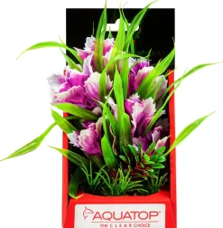 Aquatop Vibrant Garden Plant Boxed Plastic Aquarium Plant - Violet - 6