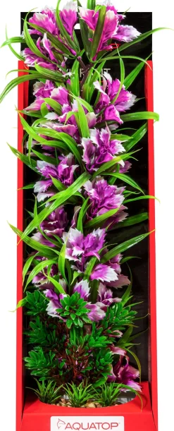 Aquatop Vibrant Garden Plant Boxed Plastic Aquarium Plant - Violet - 16
