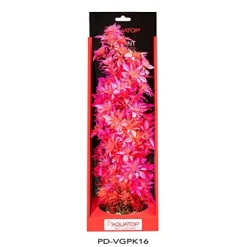 Aquatop Vibrant Garden Plant Boxed Plastic Aquarium Plant - Pink - 16