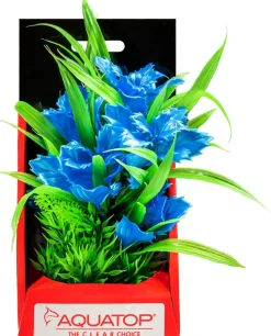 Aquatop Vibrant Passion Plant Boxed Plastic Aquarium Plant - Blue - 6