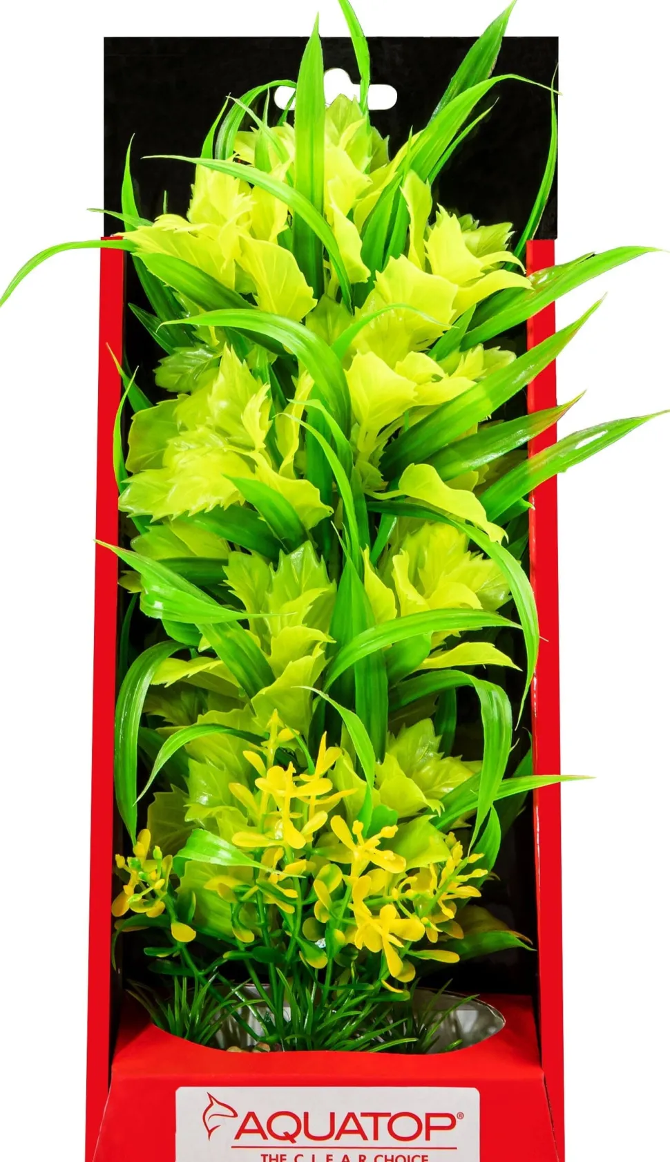 Aquatop Vibrant Passion Plant Boxed Plastic Aquarium Plant Decoration - Yellow - 10