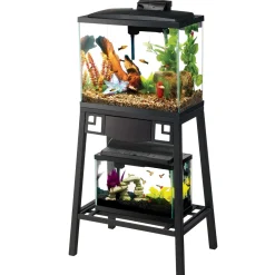Aqueon Forge Metal Aquarium Stands - Black/Brown - 20 X 10 in