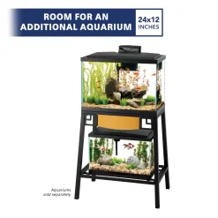 Aqueon Forge Metal Aquarium Stands - Black/Brown - 24 X 12 in