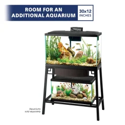 Aqueon Forge Metal Aquarium Stands - Black/Brown - 30 X 12 in