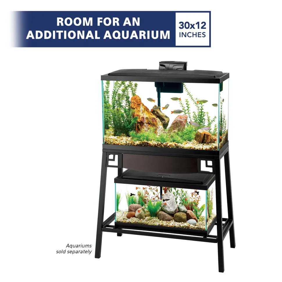 Aqueon Forge Metal Aquarium Stands - Black/Brown - 30 X 12 in